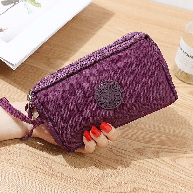 Wholesale Fabric Women's Long Three Layer Zipper Large Capacity Zero Wallet